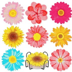 Leatrice 8PCS Flower Diamond Art 3.94 x x 1.97 inches, AA Flowers a