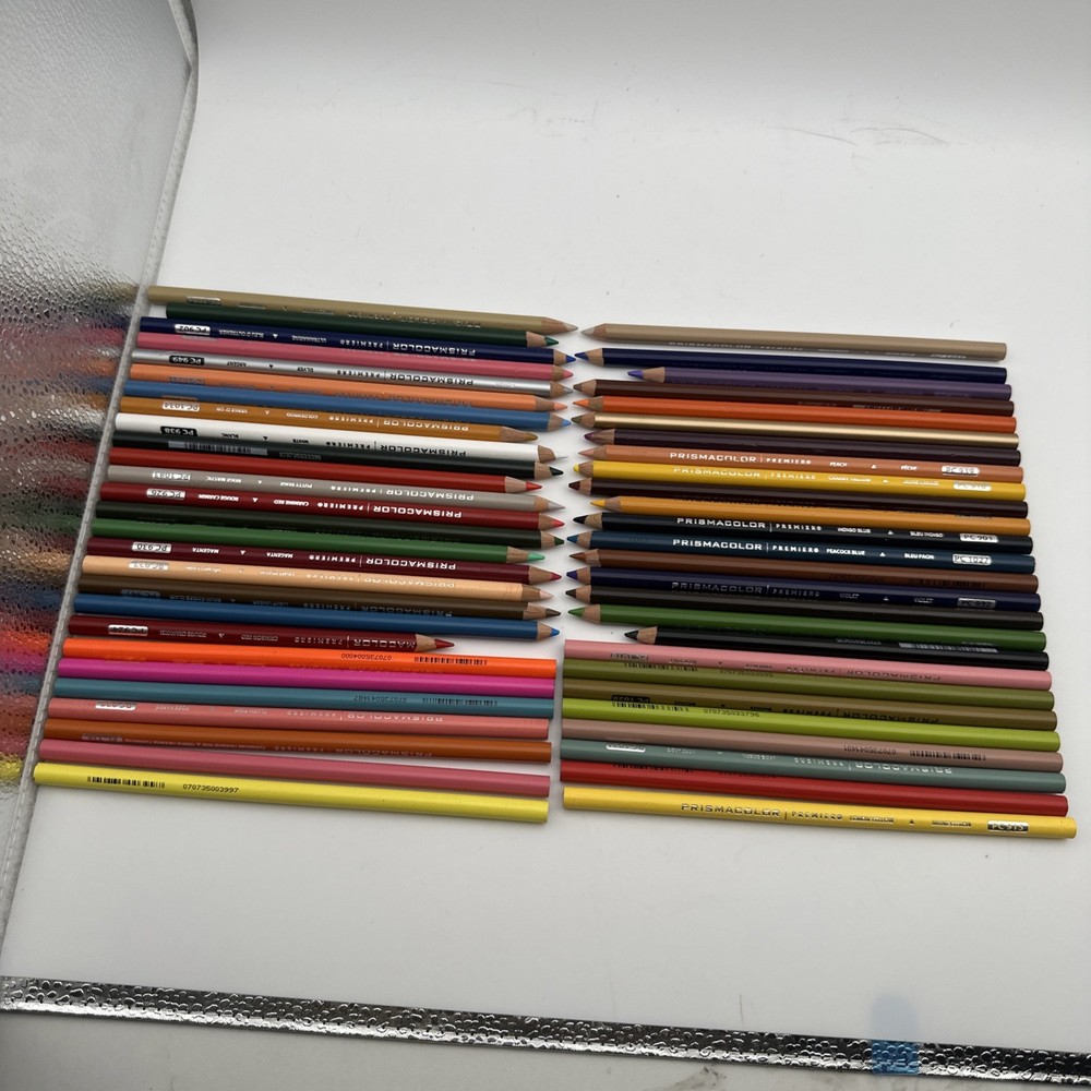 PRISMACOLOR Premier Pencils Lot Of 37, 14 New, 23 Used ~Short Is 5.5”-longest 7”
