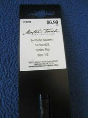 Master’s Touch Acrylic and Watercolor 878 Series Flat Size 1/2 Brand New