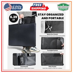 Portable Airbrush Spray Booth with Dual Fans LED Lights and Turntable Kit