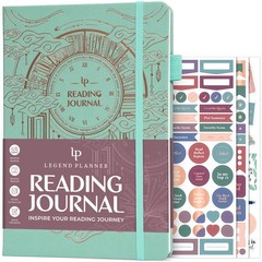 Mint Cream Legend Reading Journal Book Log Tracker 180 Reviews Adult Kid
