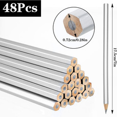 48 Pack Silver Streak Welders Pencil Metallic Marking Pencil Metal Pencils