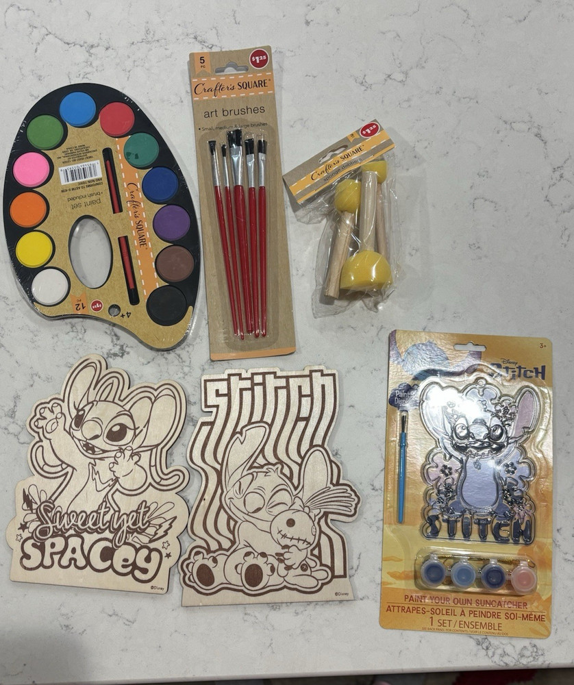 Disney Crafter’s Square 5pc Art Brush Set, Assorted Shapes/Sizes, Short Handles