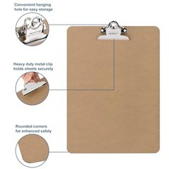 A4 Clipboards, Wood Clipboard Bulk 6 Packs, Clip Boards 9×12.5 Inch, Wooden