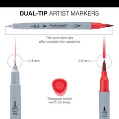 – 36pc Dual Tip Waterbased Artist Markers – Brush Tip and Fineliner