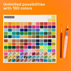 50 Metallic Colors Watercolor Paint Set – Portable Paint Set with Palette and…