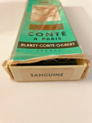 Vtg Sanguine 610 Box w/ Plastic Tray Conte Paris France 6 Colored Crayons 1355