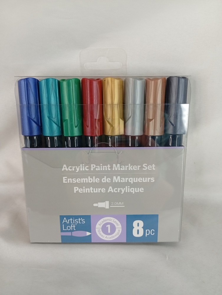Artist’s Loft Acrylic Paint Marker Set 8 Piece Metalic Academic Level New