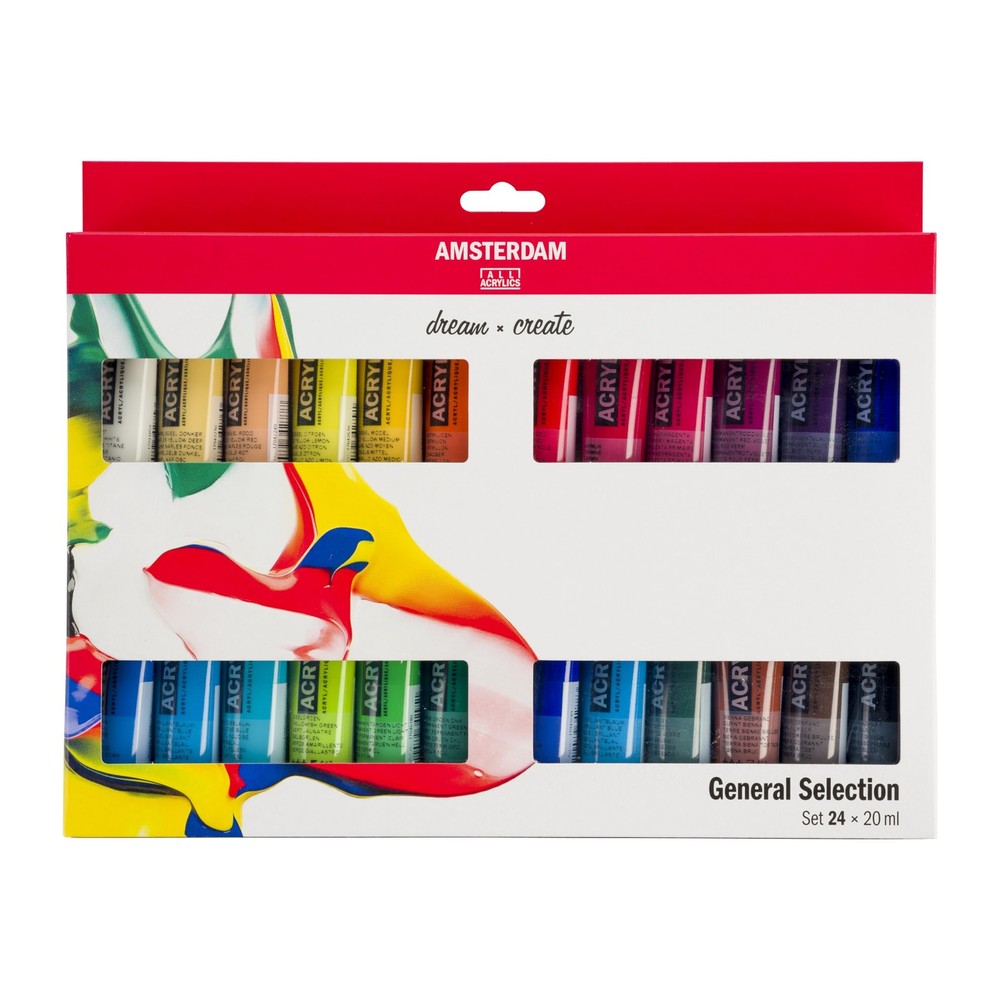 Royal Talens Amsterdam Acrylic Standard 0.67 Fl Oz (Pack of 24), Multicolored