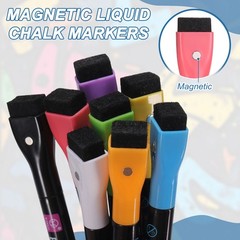 Magnetic Liquid Chalk Markers, 4Pcs Whiteboard Markers with Dry Eraser, Red