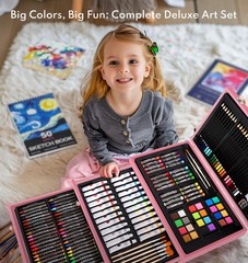 194 Piece Deluxe Art Set, Painting Drawing Art Supplies with 4 Drawing Pads, …