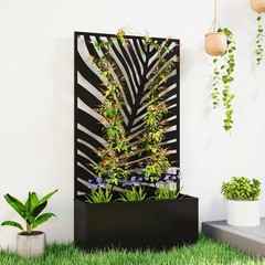 Metal Garden Bed w/ TrellisforClimbing Plants, FreestandingorWall Mounted, Patio