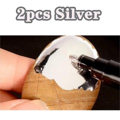 1/2pcs Mirror Chrome Marker Pen Silver Gold Reflective Paint DIY Art Car Craft