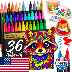 Artistro 36 Acrylic Paint Markers – Paint Pens For Drawing Brush Fine Tips –