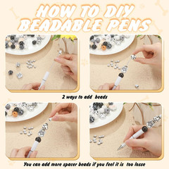 197 Pcs DIY Pens Making Kit Include 24 Plastic Beadable Pens 48 Spacer Beads 24