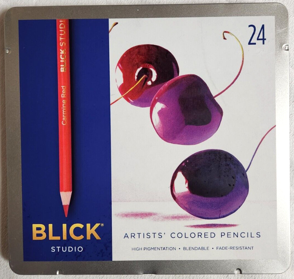 New – Blick Studio 24 Artists’ Colored Pencils- Set of 24 Blendable High Pigment