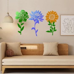 10Pcs Large Flower Stencils for Painting, 14 inch Floral Templates Drawing Pa…