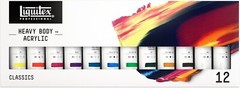 Professional Heavy Body Acrylic Paint, Classic 12 x 59ml 2-oz Set