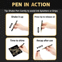 3Pcs Chrome Paint Markers, Gold Color Permanent Mirror Liquid Chrome Pens for…