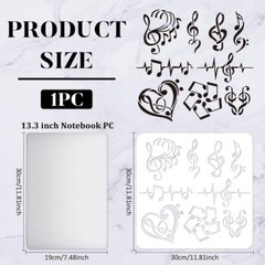 1pc Music Note Stencils Template 11.8×11.8inch Plastic Heart Notes Stencils