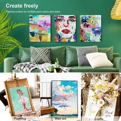 PHOENIX Painting Canvas Panels 8×10 Inch, 24 Bulk 8″ x 10″, White – Pack