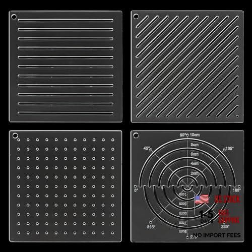 4Pcs Acrylic Sashiko Stencil – Dots, Lines, Arcs, Slashes – Acrylic Embroidery