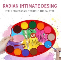 TBC Crafts Watercolor Paint Set 36 Water Color W 3 Individual Palettes Non Toxic