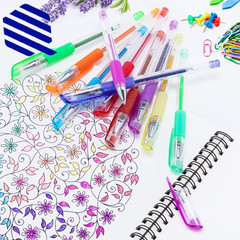 Glitter Gel Pens 33 Colors Neon Glitter Pens Set Gel Art Markers with 40% More