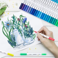 Lelix 120 Colors Dual Tips Brush Pens Art 1 Count (Pack of 120), 120