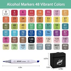 48 Colors Alcohol Markers Brush Chisel Tip Art Drawing Coloring Sketch Set