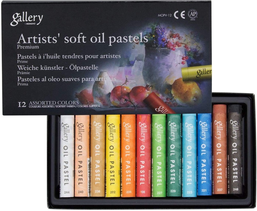 12 PCS Gallery Soft Oil Pastels Set Assorted Colors Art Painting Drawing