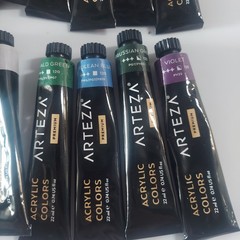 Arteza Premium Acrylic Paint Set – 24 Assorted Colors, 22ml Tubes, Art Supplies