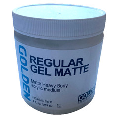GOLDEN Regular Gel Matte 8 fl. oz. Jar, Professional Acrylic Gel Medium #3030B-5