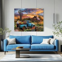 Rustic Farmhouse Barn DIY Paint By Numbers Kit For Adults Wall Art Decor