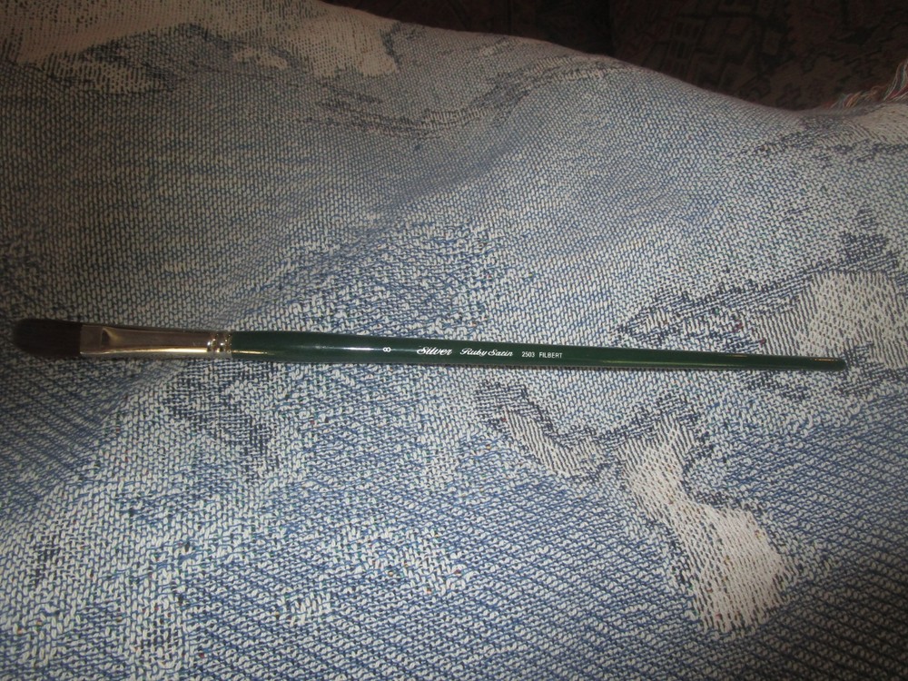 Silver Brush No 8 Ruby Satin 2503 Filbert Long Handled Oil/Acrylic snap!