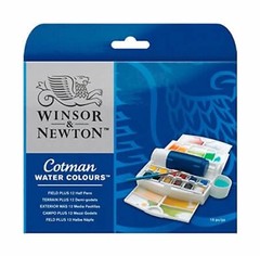 Winsor & Newton Cotman Watercolor Paint Set, Field Travel Set, 12 Half Pan w/…