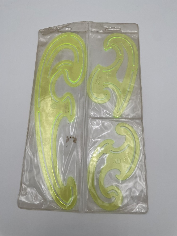 Alvin Vocational Curve set FC33 tough green tinted plastic 12-1/2 5-1/2 & 6-1/2