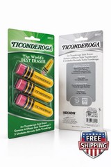 Ticonderoga Pencil Style Erasers 6 Pack (18 Count) Latex Free School Office