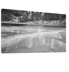 Black and White Ocean Sea Beach Wall Art-Landscape Canvas Artwork Print Frame…