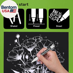 5 White Paint Pen for Glass Marking, Rock Painting, Ceramic, Wood, Tire, Fabric,