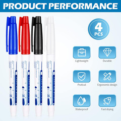 4 Pcs Long Marker 30 Mm Deep Reach Markers Long Nose Waterproof Deep