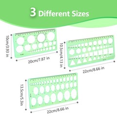 3PCS Circle Template，Plastic Circle Stencils, Geometric Circle Template f