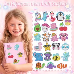 EAPHANT Diamond Art Kits for Kids, Gem Keychains and Stickers small, Multi
