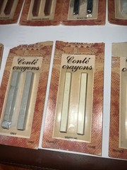 Conte A Paris Sketching Crayons Artist Quality SCHOOL SET of 3 white black brown