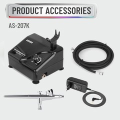 Timbertech Professional Airbrush Kit with Multi-Functional Compressor AS-207K…