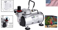 Durable AS18-2 Airbrush Compressor – 50 Db Quiet Operation & Overheat Protection