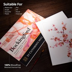 St. Cuthberts Mill Bockingford Watercolor Paper Pad – 12×9-inch White Water C…
