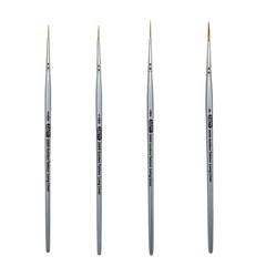 ZEM Brush Golden Taklon Multi Media Long Liner Artist Brush Set 20/0, 10/0, 5…