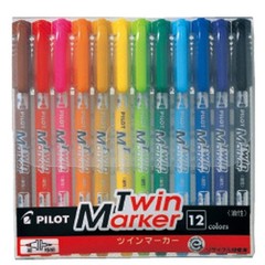 Pilot Twin Marker MEF 144EU 12C Fine and Extra Fine Point 12-Color Set