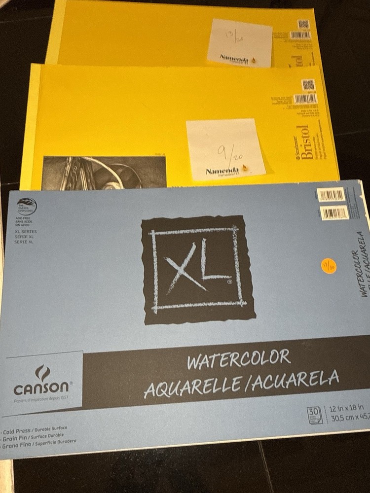 Strathmore 300 Series Bristol Vellum Paper Pad & Canson XL Series Partial Pads
